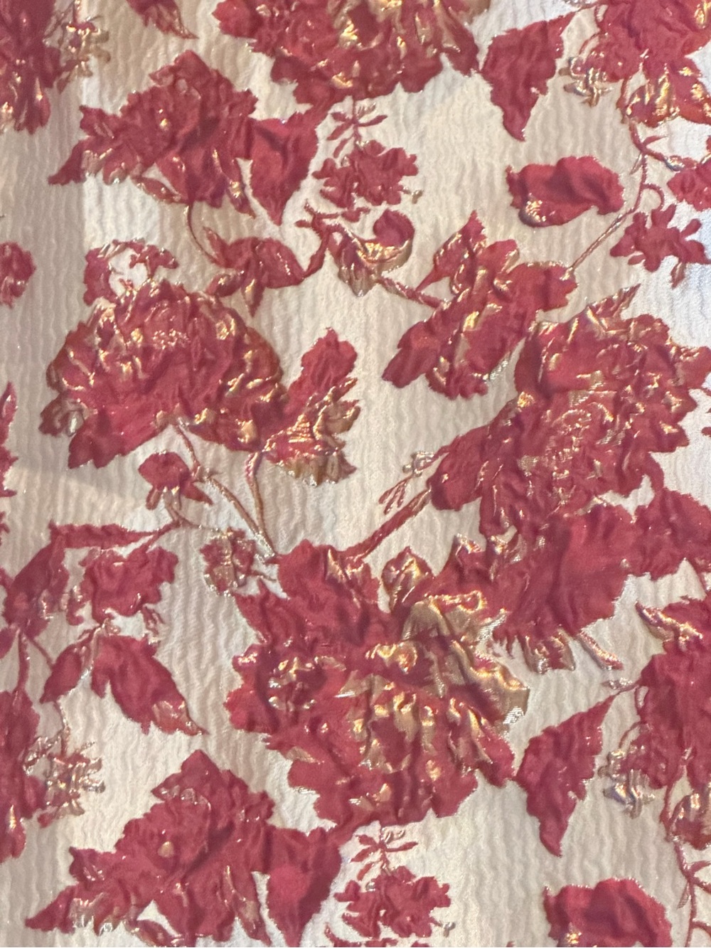 Red Floral Strapless Party Dress with Feather Trim NWT - Picture 4 of 10